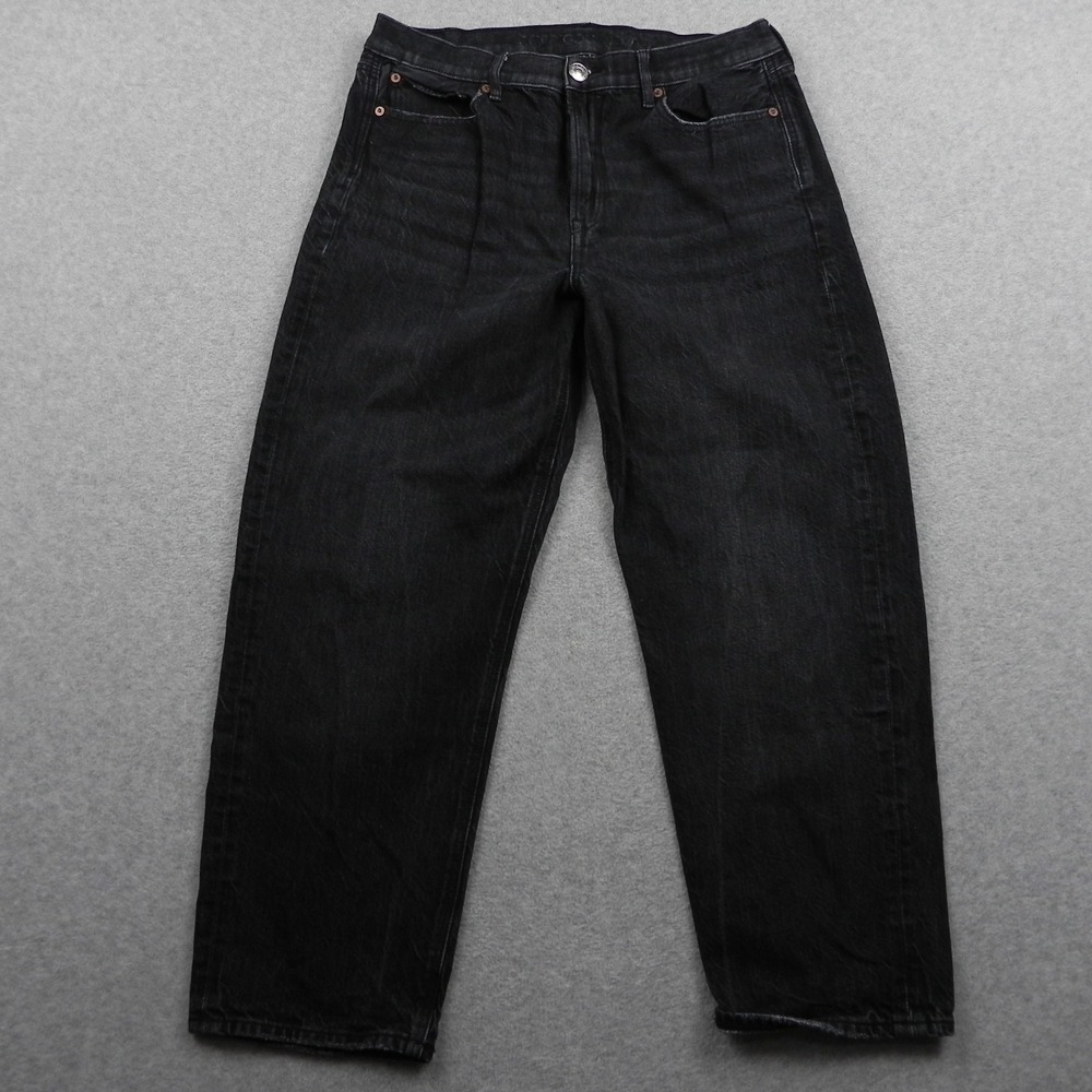 American Eagle Jeans Womens 10 Short 90s Boyfriend Real Good Black Denim Pant